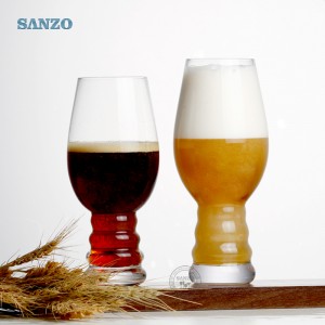 Sanzo 바 창조적 인 초승달 모양 주스 맥주 텀블러 유리 사용자 정의 크기 마시는 맥주 유리 개인 맥주 안경