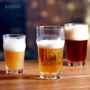 Sanzo 주문 로고 맥주 유리제 컵 찻잔 수정 같은 유리 Handmade 맥주 스타 인 컵