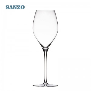 SANZO 블랙 레드 와인 안경 수제 무연 크리스탈 다이아몬드 줄기 안경 두꺼운 바닥 유리